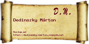 Dedinszky Márton névjegykártya