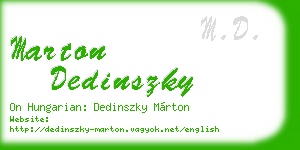 marton dedinszky business card