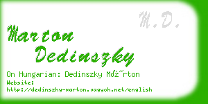 marton dedinszky business card